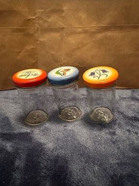 Vintage Set of 3 Hickory Farms Ball Jam Jars